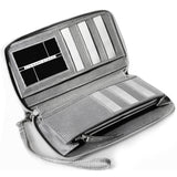 Zipper Wristlet Wallet Diamond Small, Silver