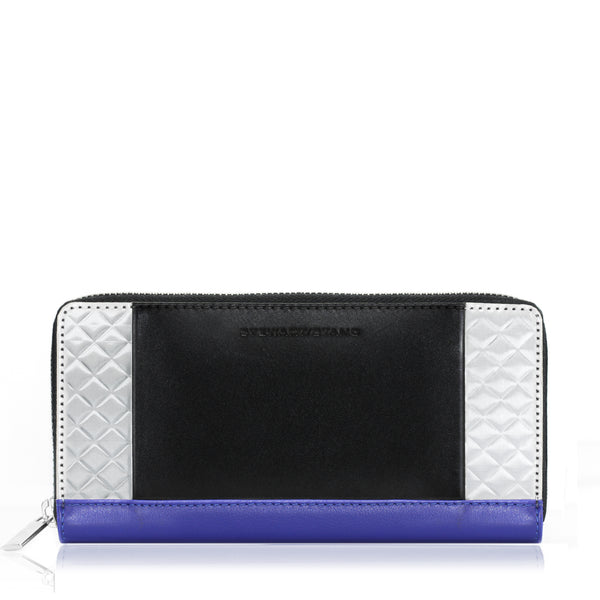 Zipper Wallet, Cobalt + Black